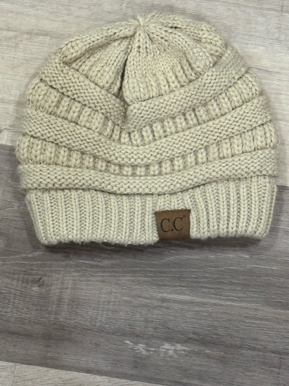C.C Kids Cream Cable Knit Beanie